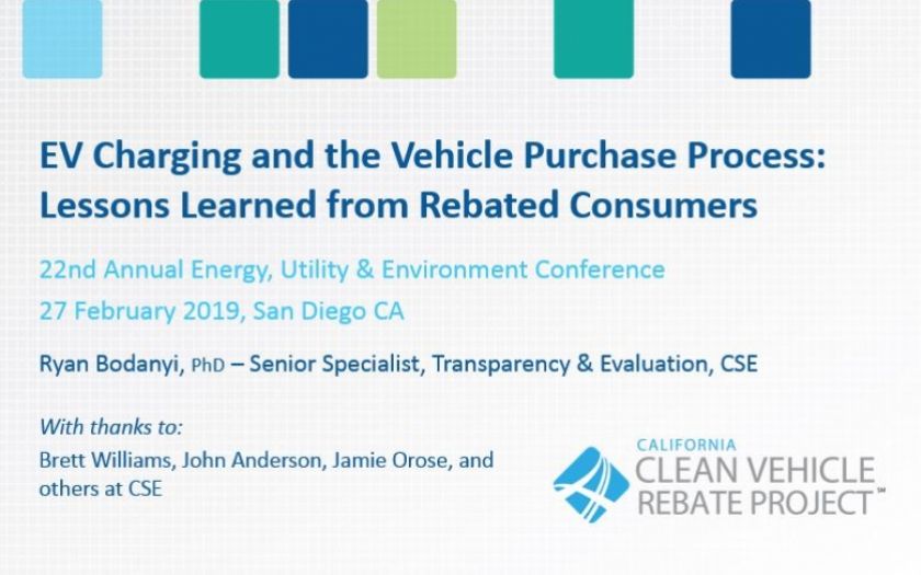 EV Charging and the Vehicle Purchase Process: Lessons Learned from Rebated Consumers