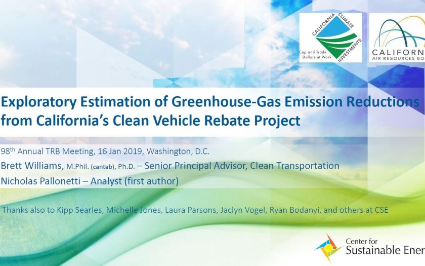Exploratory Estimation of Greenhouse-Gas Emission Reductions from California’s Clean Vehicle Rebate Project
